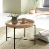 Made in Meubles Table Basse<Table basse en rotin et métal Julie