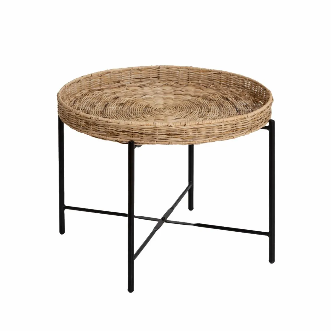 Made in Meubles Table Basse<Table basse en rotin et métal Julie