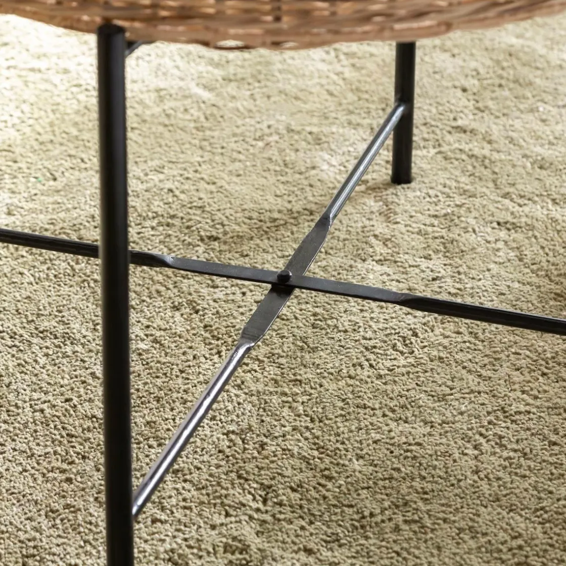 Made in Meubles Table Basse<Table basse en rotin et métal Julie