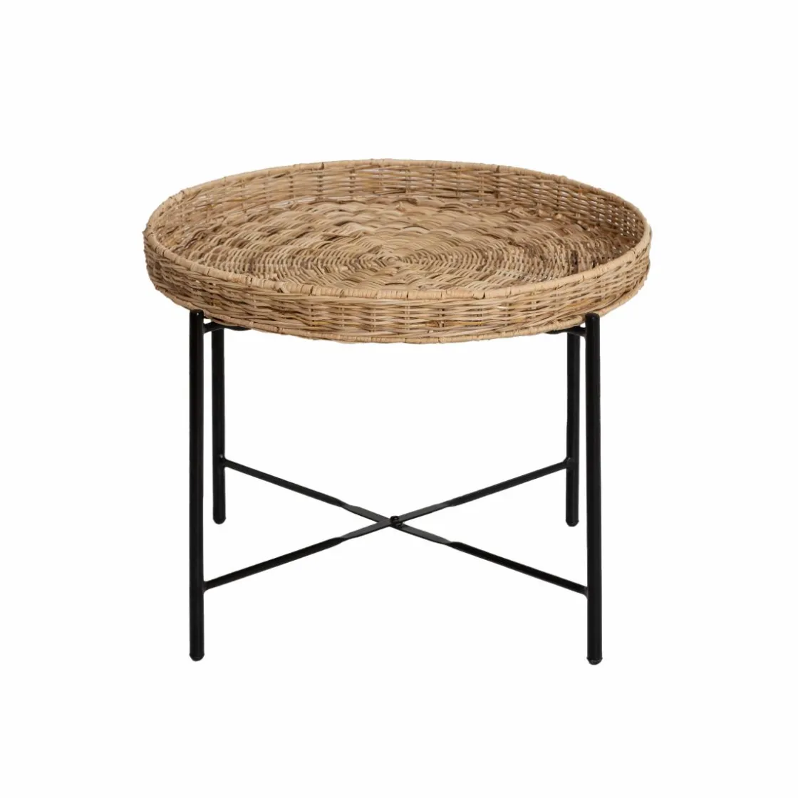 Made in Meubles Table Basse<Table basse en rotin et métal Julie