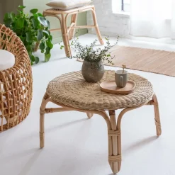 Made in Meubles Table Basse<Table basse en rotin ronde Nohan