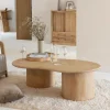 Made in Meubles Table Basse<Table basse en vague en bois de manguier Silas