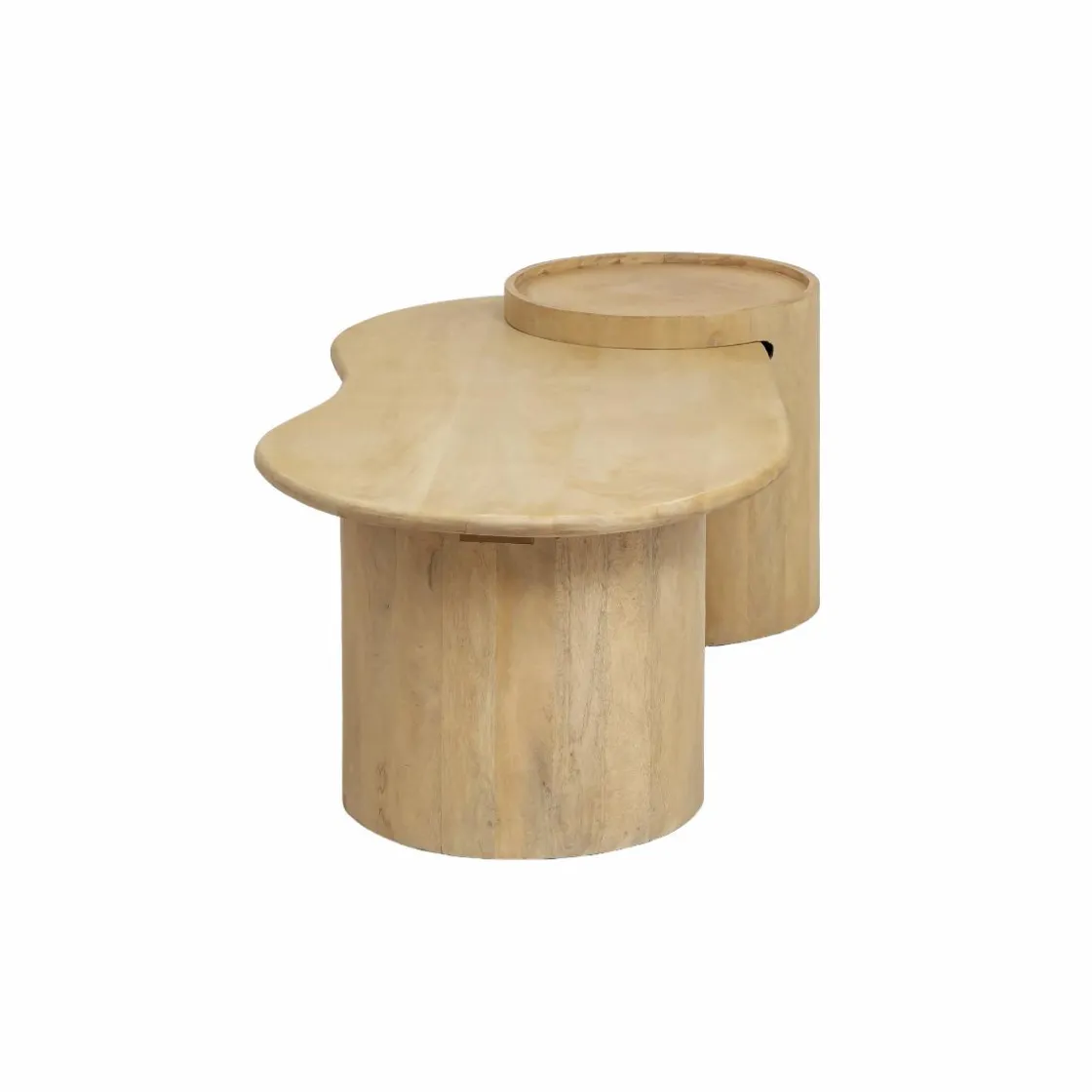 Made in Meubles Table Basse<Table basse en vague en bois de manguier Silas