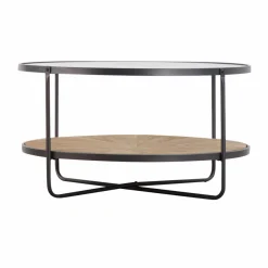 Made in Meubles Table Basse<Table basse en verre et bois de sapin April