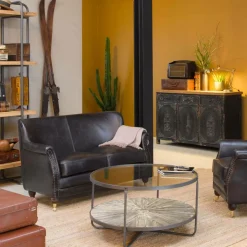 Made in Meubles Table Basse<Table basse en verre et bois de sapin April