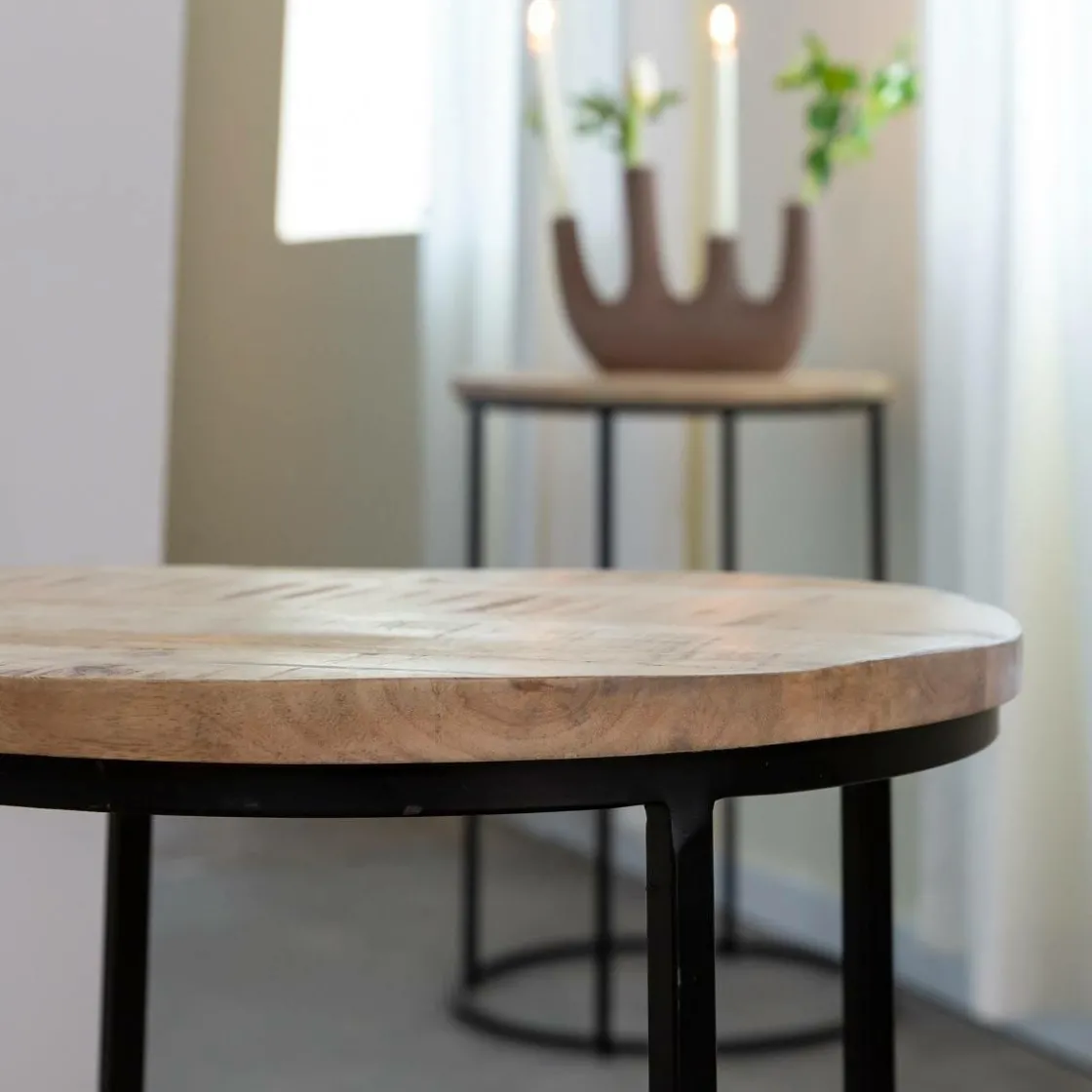 Made in Meubles Table Basse|Table Gigogne<Table basse gigogne en bois de manguier Anouck