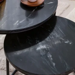 Made in Meubles Table Basse|Table Gigogne<Table basse gigogne en marbre noir Joe