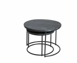 Made in Meubles Table Basse|Table Gigogne<Table basse gigogne en marbre noir Joe