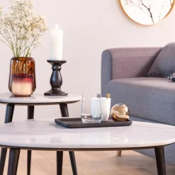 Made in Meubles Table Basse|Table Gigogne<Table basse gigogne en marbre blanc Ariane