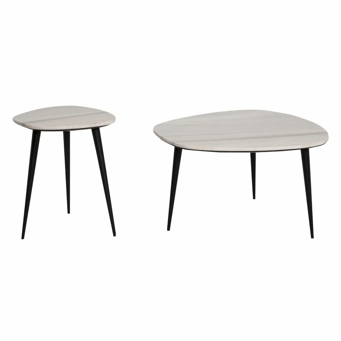 Made in Meubles Table Basse|Table Gigogne<Table basse gigogne en marbre blanc Ariane