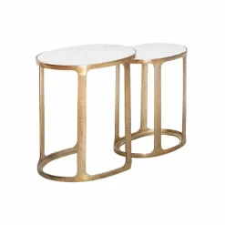 Made in Meubles Table Gigogne|Bout De Canapé & Sellette<Table basse gigogne en marbre et aluminium Ruben