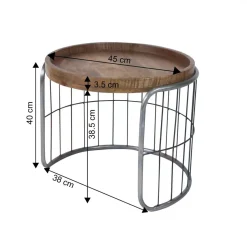 Made in Meubles Table Basse|Table Gigogne<Table basse gigogne industrielle en métal gris Chiara