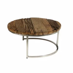Made in Meubles Table Basse|Table Gigogne<Table basse gigogne ronde en bois recyclé Milla