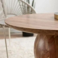 Made in Meubles Table Basse<Table basse ronde en bois d'acacia Charlou