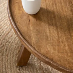 Made in Meubles Table Basse<Table basse ronde en bois de manguier Elara