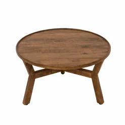 Made in Meubles Table Basse<Table basse ronde en bois de manguier Elara