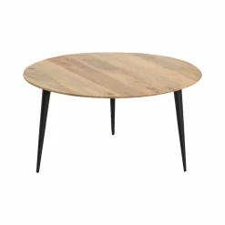 Made in Meubles Table Basse<Table basse ronde en bois de manguier et métal Aimée