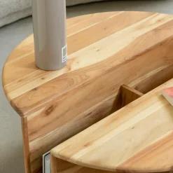 Made in Meubles Table Basse<Table basse ronde en bois d'acacia Astare