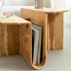 Made in Meubles Table Basse<Table basse ronde en bois d'acacia Astare