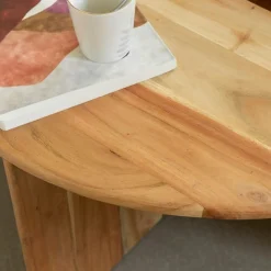 Made in Meubles Table Basse<Table basse ronde en bois d'acacia Astare