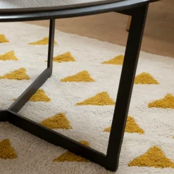 Made in Meubles Table Basse<Table basse ronde en bois et métal Céleste