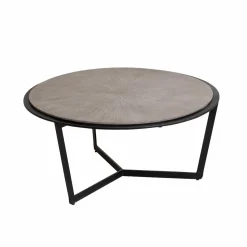 Made in Meubles Table Basse<Table basse ronde en bois et métal Céleste