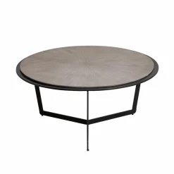 Made in Meubles Table Basse<Table basse ronde en bois et métal Céleste