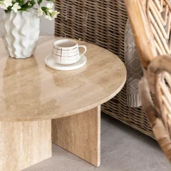 Made in Meubles Table Basse<Table basse ronde en marbre Grâce