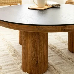 Made in Meubles Table Basse<Table basse ronde en pin recyclé Constance