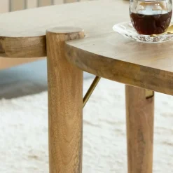 Made in Meubles Table Basse<Table basse vague en bois de manguier Zola