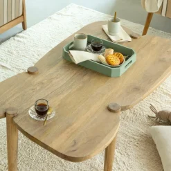 Made in Meubles Table Basse<Table basse vague en bois de manguier Zola