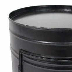 Made in Meubles Chevet<Table de chevet bidon en métal noir Meryl