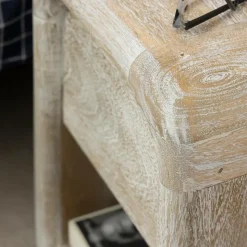 Made in Meubles Chevet<Table de chevet blanchie en bois de manguier Gilda