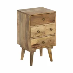 Made in Meubles Chevet<Table de chevet en bois de manguier 4 tiroirs Maëva
