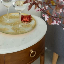 Made in Meubles Chevet<Table de chevet en manguier et marbre Enoa