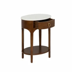 Made in Meubles Chevet<Table de chevet en manguier et marbre Enoa