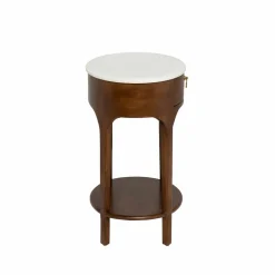 Made in Meubles Chevet<Table de chevet en manguier et marbre Enoa