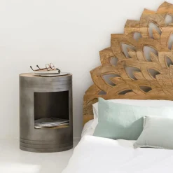 Made in Meubles Chevet<Table de chevet en métal gris Locker