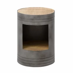 Made in Meubles Chevet<Table de chevet en métal gris Locker