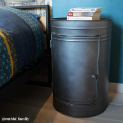 Made in Meubles Chevet<Table de chevet en métal gris Meryl