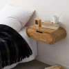 Made in Meubles Chevet<Table de chevet murale arrondie en bois d'acacia Orane