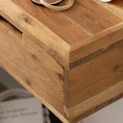 Made in Meubles Chevet<Table de chevet murale carrée en bois d'acacia Orane