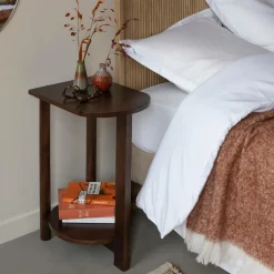 Made in Meubles Chevet<Table de chevet ovale en bois de manguier Sharon