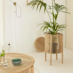 Made in Meubles Chevet<Table de chevet ronde en bois de pin Vénus