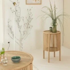 Made in Meubles Chevet<Table de chevet ronde en bois de pin Vénus