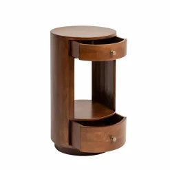 Made in Meubles Chevet<Table de chevet ronde en bois de manguier Oana