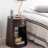 Made in Meubles Chevet<Table de chevet ronde en bois de manguier Isao