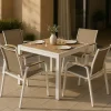 Made in Meubles Table De Jardin<Table de jardin carrée en aluminium blanc Ayden