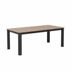 Made in Meubles Table De Jardin<Table de jardin en aluminium gris et effet bois Ayden