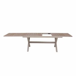 Made in Meubles Table De Jardin<Table de jardin taupe et effet bois en aluminium Ayden